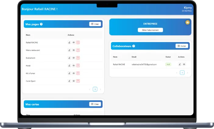 Aperçu application Kipmy
